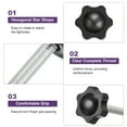 thumbnail image 4 of Uxcell 8Pack Clamping Screw Knob, M4 x 50mm Hex Shaped Star Knob for Umbrella Base Mechanical Furniture, 25mm Dia, 4 of 6