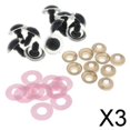 thumbnail image 1 of Paquete de 2 a 4, 10 piezas de ojos de juguete de seguridad de plástico + telas no tejidas con purpurina + arandela de 24 mm, color rosa 3 piezas, 1 of 8