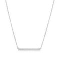 thumbnail image 2 of Forever Facets Fine Silver Plated Silver Tone Classic Bar Diamond Accent Necklace, 18", 2 of 6