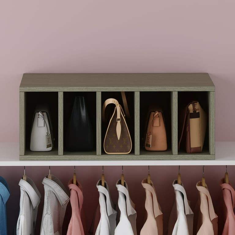 Way Basics Purse Organizer - Clutch Bag Wallet Storage Solution for Closet  Dresser Bedroom, 5 Sections, Grey 
