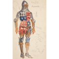 thumbnail image 2 of Edwin Austin Abbey 12x18 Gold Ornate Wood Frame and Double Matted Museum Art Print Titled - Aumerle (Armed), Costume Sketch for Henry Irving's 1898 Planned Production of Richard II, 2 of 4