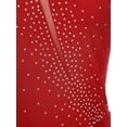 thumbnail image 4 of iiniim Women's Figure Ice Skating Long Sleeve Shiny Rhinestones Roller Skating Dress Burgundy XXL, 4 of 7