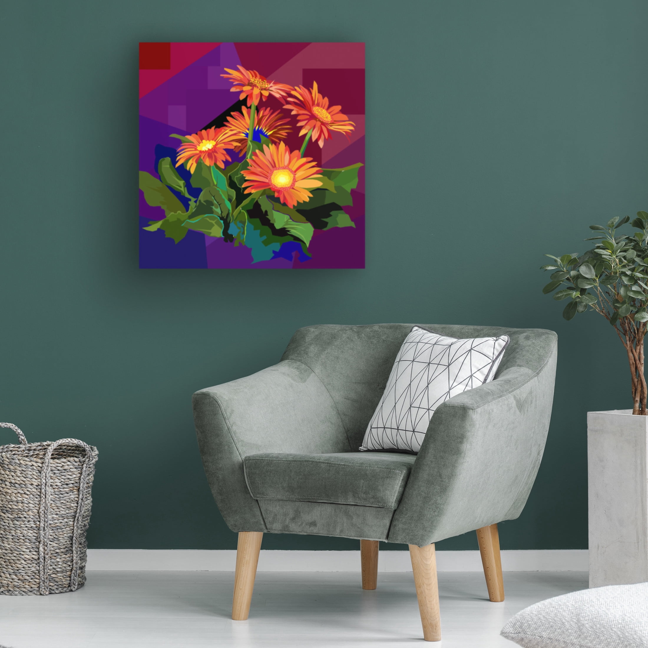 Canvas Wall Art - Surapol Pansanit 'Flower' Wall Art for Living Room, Bedroom, or Office Décor by Trademark Fine Art - 35 x 35 Inches