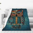 thumbnail image 1 of Balery Owl In Blue Manta de Felpa Suave y Acogedora – Cobija de Franela Aterciopelada para Cama, Lavable y Cálida para Sofá, Mascotas, Transpirable-40"x30", 1 of 7