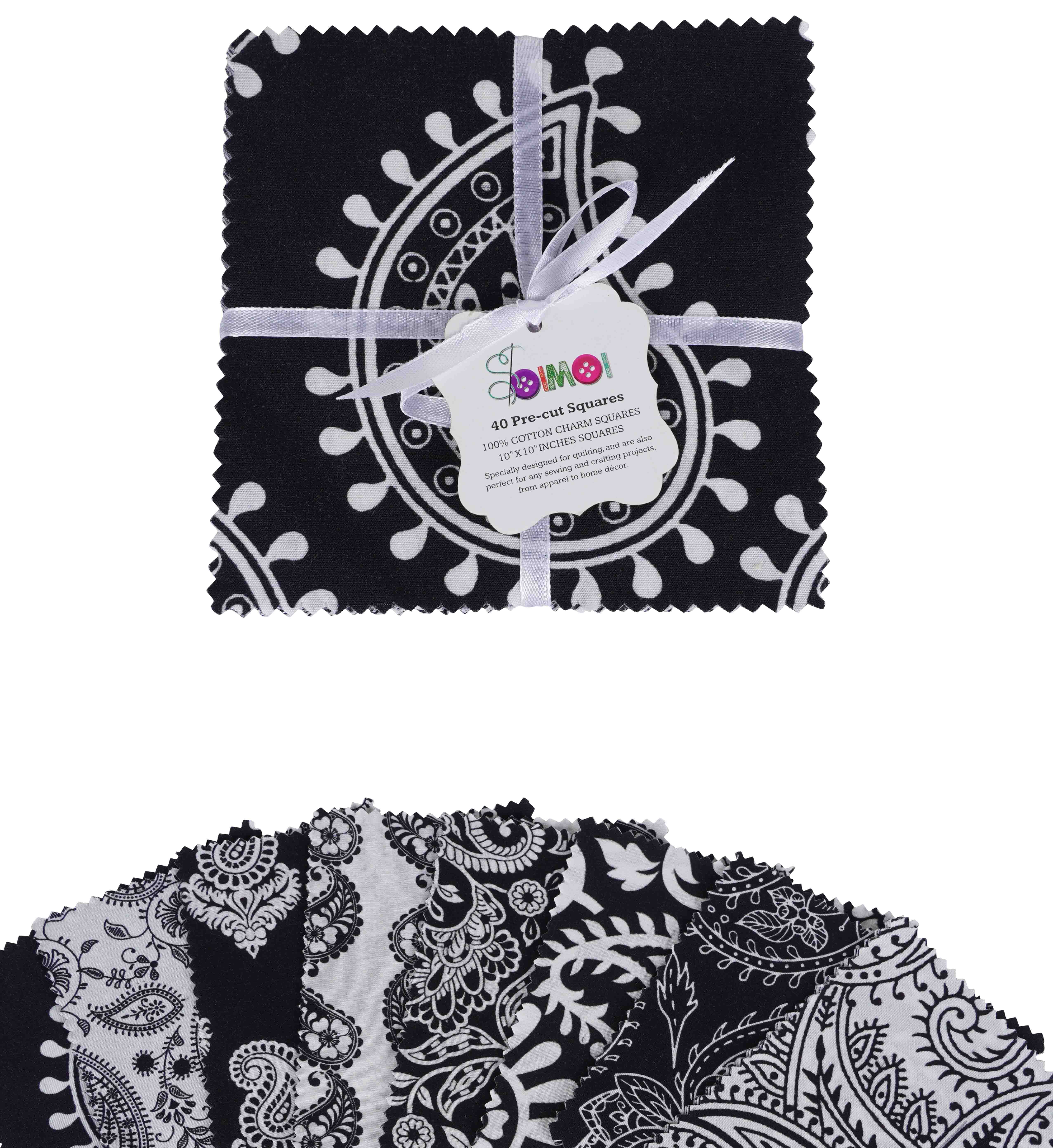 Precut 10-inch Prints Cotton Fabric Bundle Quilting Squares Charm Pack DIY Patchwork Sewing Craft
