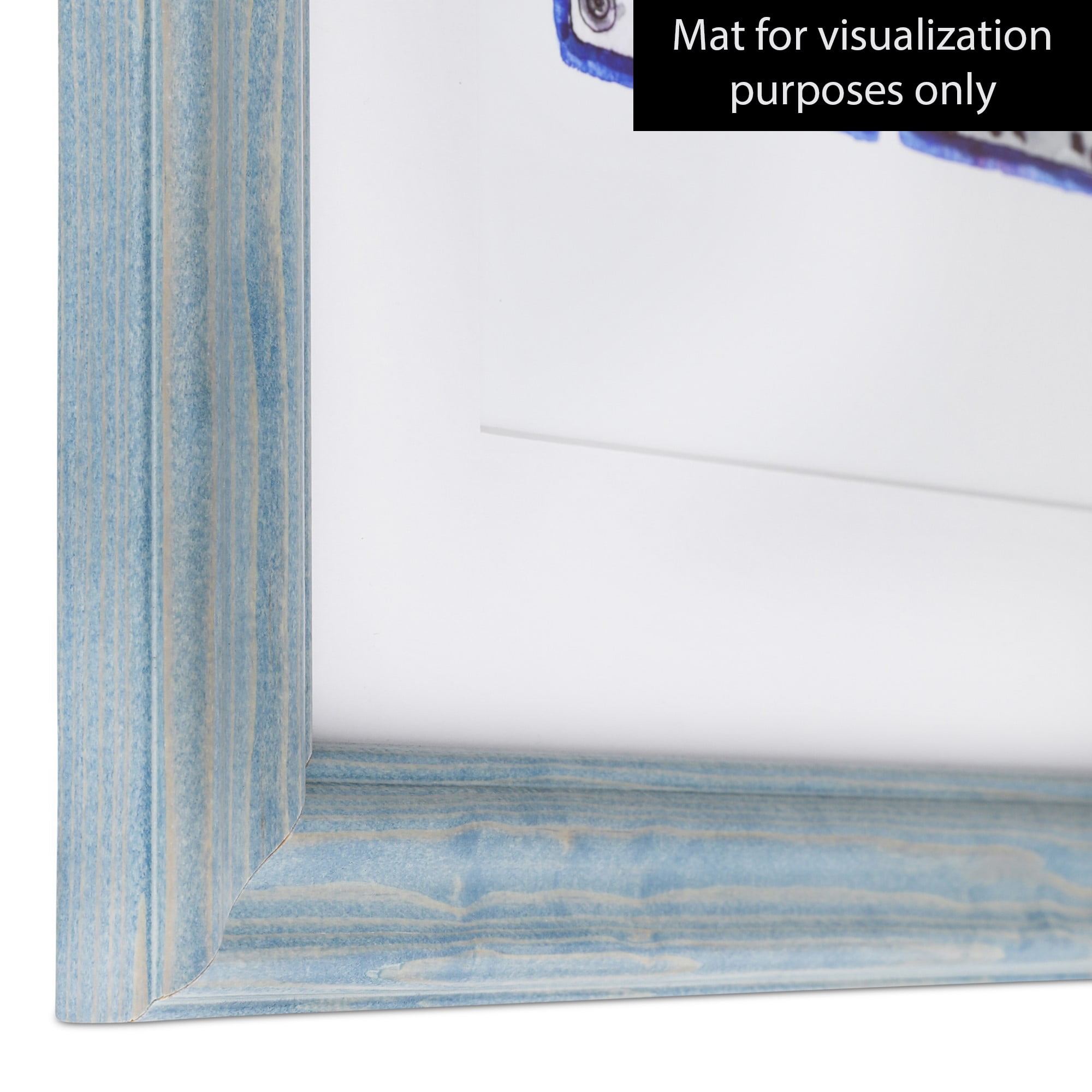 ArtToFrames 18x24 Inch Blue Picture Frame, This Blue Wood Poster Frame is Great for Your Art or Photos, Comes with 060 Plexi Glass (4377)