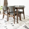 thumbnail image 7 of Brock Modern Solid Wood Walnut Dining Room & Kitchen Table and 4 Chair Set, 7 of 7