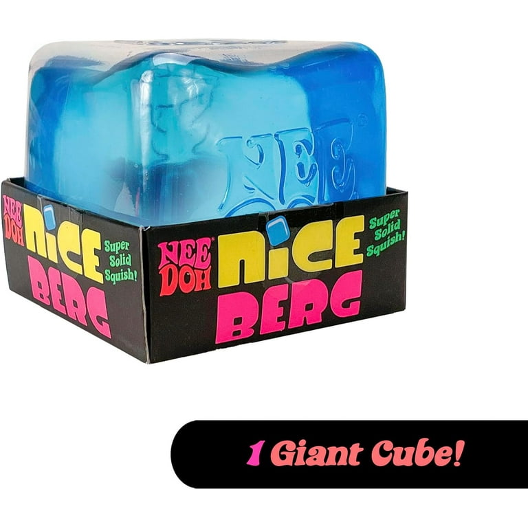 Schylling NeeDoh Niceberg - Sensory Squeeze Toy with Super Solid Squish - Giant 3.25" Blue Nice Cube (Pack of 1)