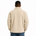 thumbnail image 3 of Delconic Mens Quarter Zip Fleece Pullover Jacket Long Sleeve Stand Collar Warm Outerwear Casual Relaxed Fit for Fall Winter White 5XL, 3 of 7