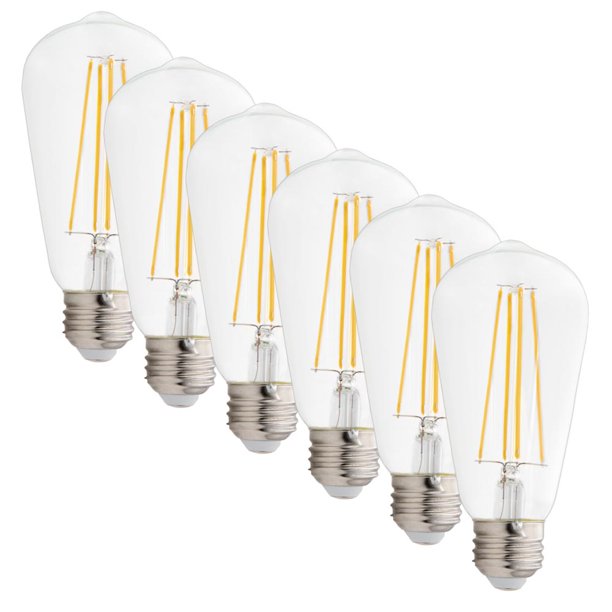 Maxxima ST19 LED Edison Light Bulb, 60 Watt Equal, 800 Lumens 2700K