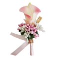 thumbnail image 1 of 2x Unisex Calla Boutonniere Pin Broche Decoraciones Novio Novia Flor Ramillete Flor de muñeca Yotijar Ramillete de muñeca de ramillete de novia, 1 of 7
