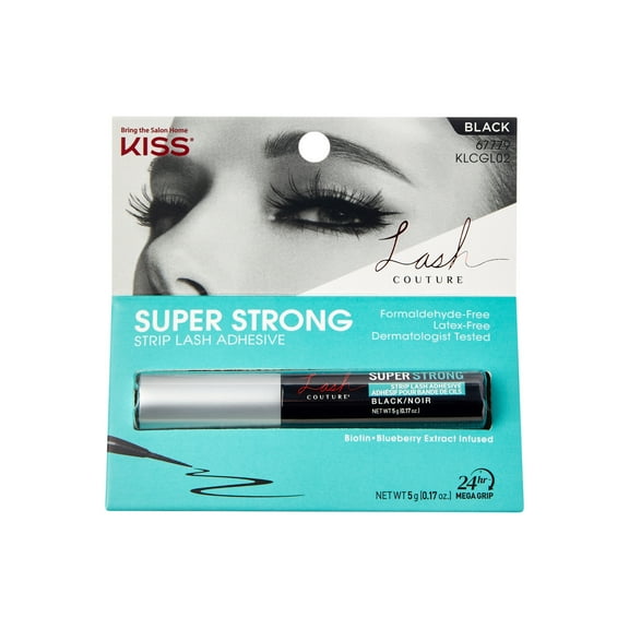 KISS Lash Couture Latex-Free Super Strong Strip Eyelash Adhesive, Black Gel, 0.17 oz.