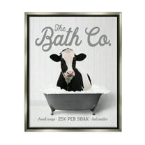 Stupell Industries Farmhouse Bathtub Bubbles Animals & Insects Painting Gray Floater Framed Art Print Wall Art, 17 x 21