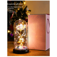 thumbnail image 1 of Adornos de luz nocturna con flores eternas, simulación de hojas de oro rosa, regalo de San Valentín de Tanabata, 1 of 5