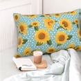thumbnail image 4 of Yiaed White Polka Dot Sunflower Print Brushed Microfiber Envelope Pillowcases, Standard,Envelope Closure Pillow Cases(No pillow core)-20"x30", 4 of 6