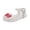 White, variant on Gyujnb Girls' Cute Bow Decor Jelly Sandals Soft Sole Adjustable Strap Closed Toe Summer Beach Shoes, Closed Toe Flat Heel,9-9.5 Years
