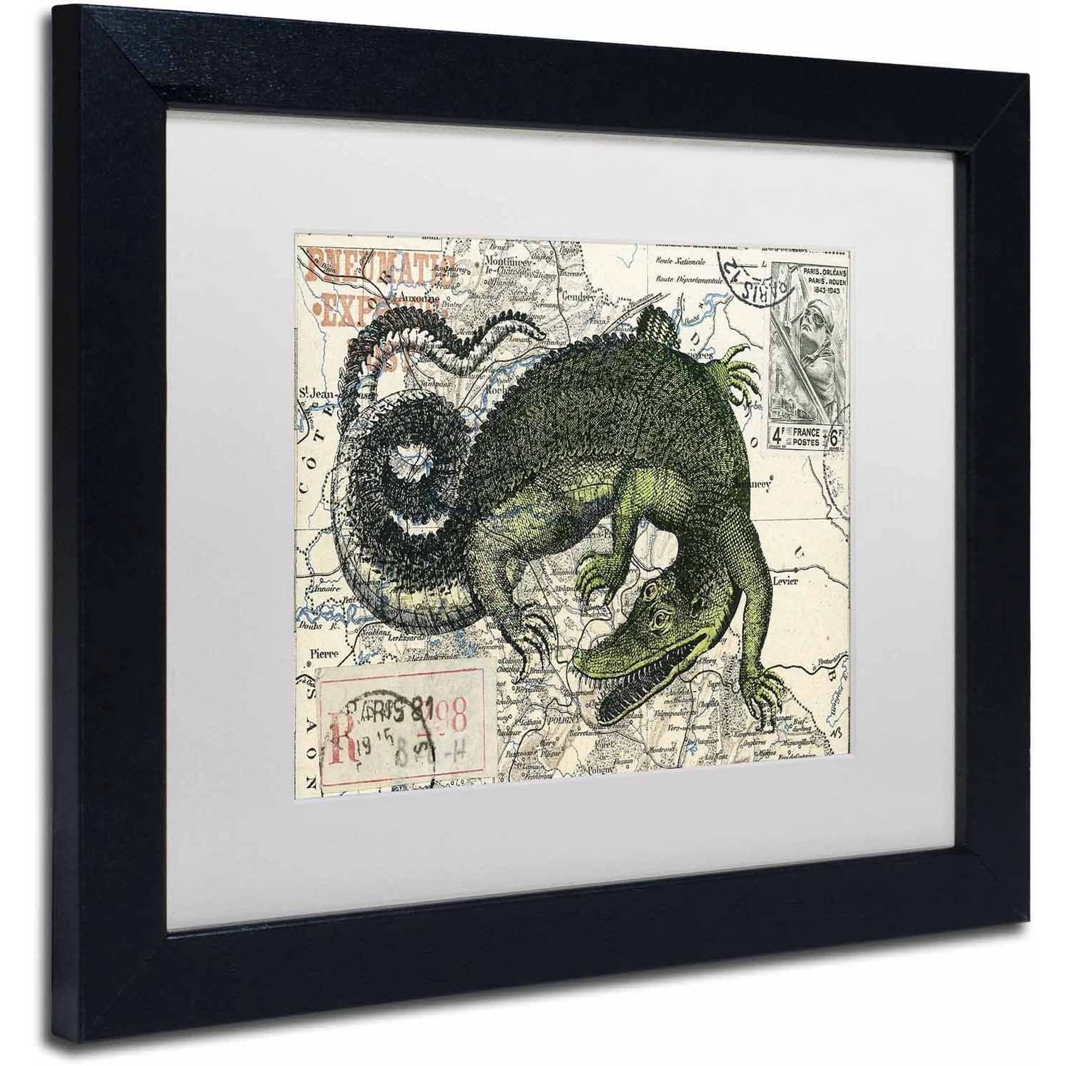 Trademark Fine Art 'Croc Map' Canvas Art by Nick Bantock, White Matte, Black Frame