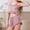 Pink, variant on Ruffle Cami Pajama Set for Women 2 Piece Sleepwear Satin Crop Top and Shorts Soft Loungewear Lightweight Set
