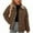 2#Brown, variant on qolati Women's Winter Coats Casual Quilted Jackets Long Sleeve Button Down Puffer Jacket Zip Up Lightweight Padded Outerwear