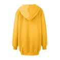 thumbnail image 5 of Resicozy Women's Zip Up Hoodies Oversized Solid Color Long Tunic Sweatshirts Casual Fall Jacket Coat with Pocket Yellow 2XL, 5 of 6