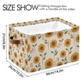 thumbnail image 4 of Yayeee 2 Pack Canvas Storage Basket with Handles for Shelves Fabric Bins Closet Organizer, Beige Sunflower Pattern, 4 of 8