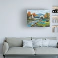 thumbnail image 3 of Canvas Wall Art - John Zaccheo 'Picnic By The Bridge' Wall Art for Living Room, Bedroom, or Office Décor by Trademark Fine Art - 24 x 18 Inches, 3 of 4