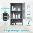 thumbnail image 4 of Yardi Yard Bathroom Wall Mount Storage Cabinet Single Door with Height Adjustable Shelf-Gray, Over the Toilet Storage Cabinet for Bathroom Laundry Room Kitchen, 4 of 8