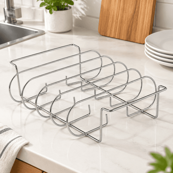 Rib Rack for Smoking and Grilling, Holds 5 Full Racks