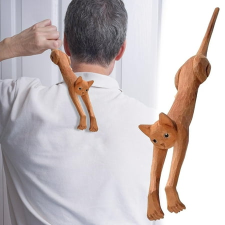 Honmine Shaped Back Scratcher 16.5 Inch Funny Basswood Itching Tool Handheld Wooden Body Therapeutic Scratcher for Personal Care Comfort Relief