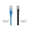 thumbnail image 3 of Monoprice Cat6A Patch Ethernet Cable - 25 Feet - Blue | UTP, 30AWG, 10G, Pure Bare Copper, Snagless RJ45, For Computer Networking Cable, LAN, Modem, Router - SlimRun Series, 3 of 4