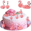 25 Pieces Flamingo Cake Decorations Mini Flamingo Miniature Figurines DIY Handmade Decor Ornaments for Flamingo Party Bridal Wedding Car Accessories