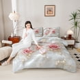 thumbnail image 4 of Castle Fairy Pink Butterfly Girl Twin Comforter Sets,Romantic Rose Bedding Set, 4 of 8