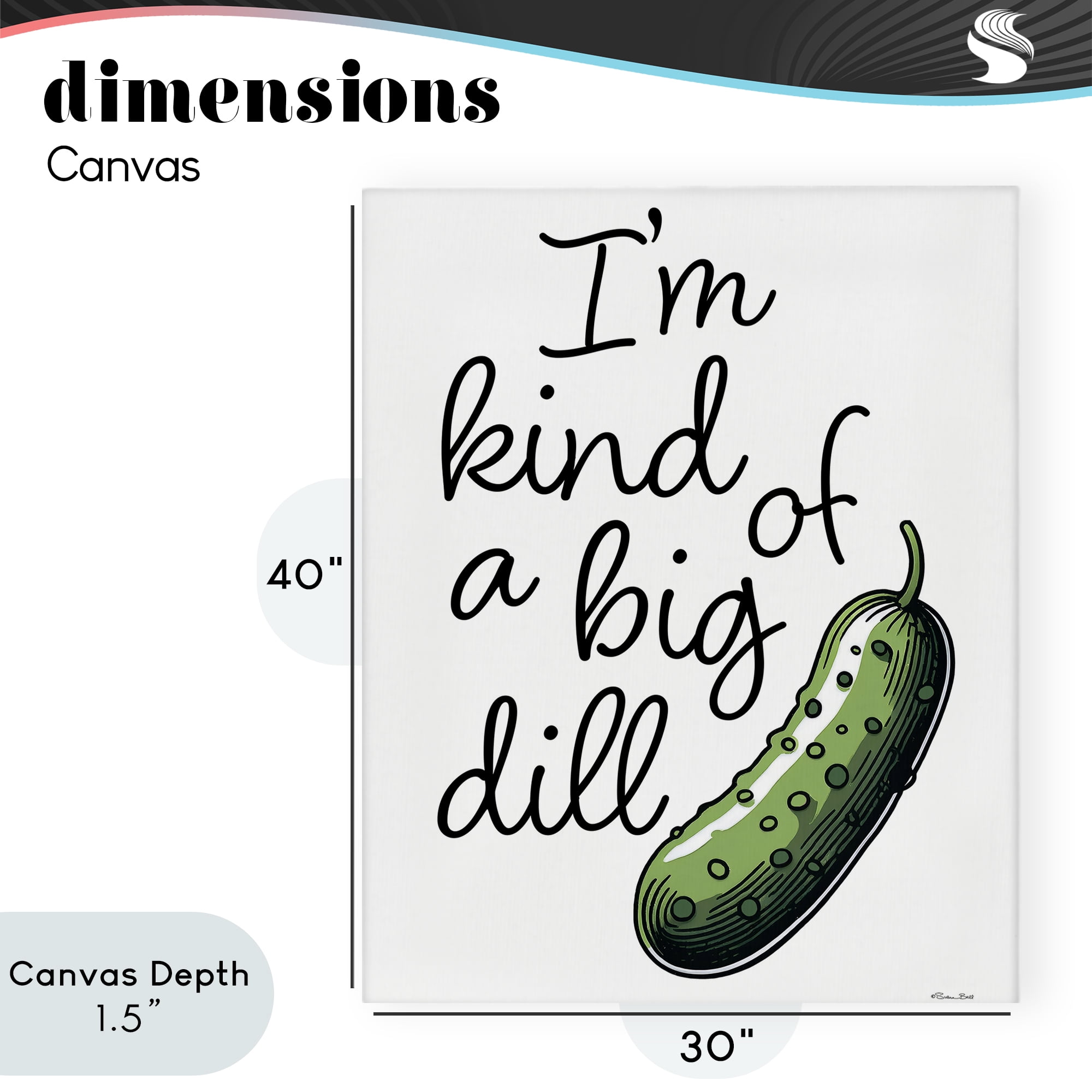 Stupell Industries Kind Of A Big Dill Pickle Canvas Wall Art, design by Susan Ball