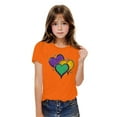 thumbnail image 6 of Kids Cute Summer Graphic Tees Girls Loose Casual Cotton Going Out Tshirts Tops Kids Novelty Clothes Lounge Wear Orange， 4 Years, 6 of 6