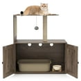thumbnail image 6 of Pefilos 34.5" Cat Tree with Litter Box Enclosure, Sisal Scratching Post & Mat, Top Perch, Gray, 6 of 7