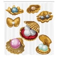 thumbnail image 3 of Ambesonne Pearls Shower Curtain, Open Shells Sea Image, 69"Wx75"L, Multicolor, 3 of 5