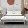 thumbnail image 2 of AGARTT Upholstered Platform Full Size Bed Frame with Headboard Wooden Slats Support,Light Grey Linen, 2 of 6