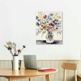 thumbnail image 2 of ARISTURING  Abstract Flower Bouquet Wall Art: Gray Blue Floral in Jar Painting Blossom Picture on Canvas for Bedroom, 2 of 4