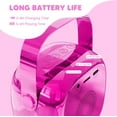 thumbnail image 6 of homicozy Mini Karaoke Machine for Kids, Portable Bluetooth Speaker with 2 Wireless Microphones, Christmas Gift for Girls Ages 3 4 5 6 7 8 9 10 11 12+, Family Party Toy (Pink-2Mic), 6 of 7