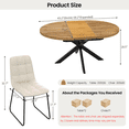 thumbnail image 3 of 43.2"-59.2" Extendable Round Dining Table Set for 4-6,7 Piece Round Kitchen Table Set with 6 Upholstered Chairs for Kitchen Living Room, Space Saving, 3 of 6