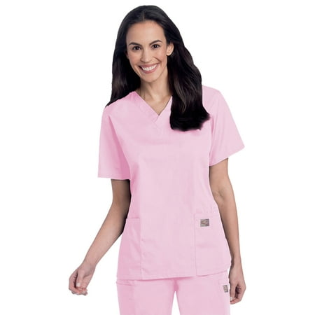 SCRUB ZONE 70221 Scrub Shirt, XS, Pink, Womens
