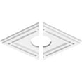 thumbnail image 2 of 14"W x 9 3/8"H x 3"ID x 4 3/4"C x 1"P Diamond Architectural Grade PVC Contemporary Ceiling Medallion, Two Piece, 2 of 11