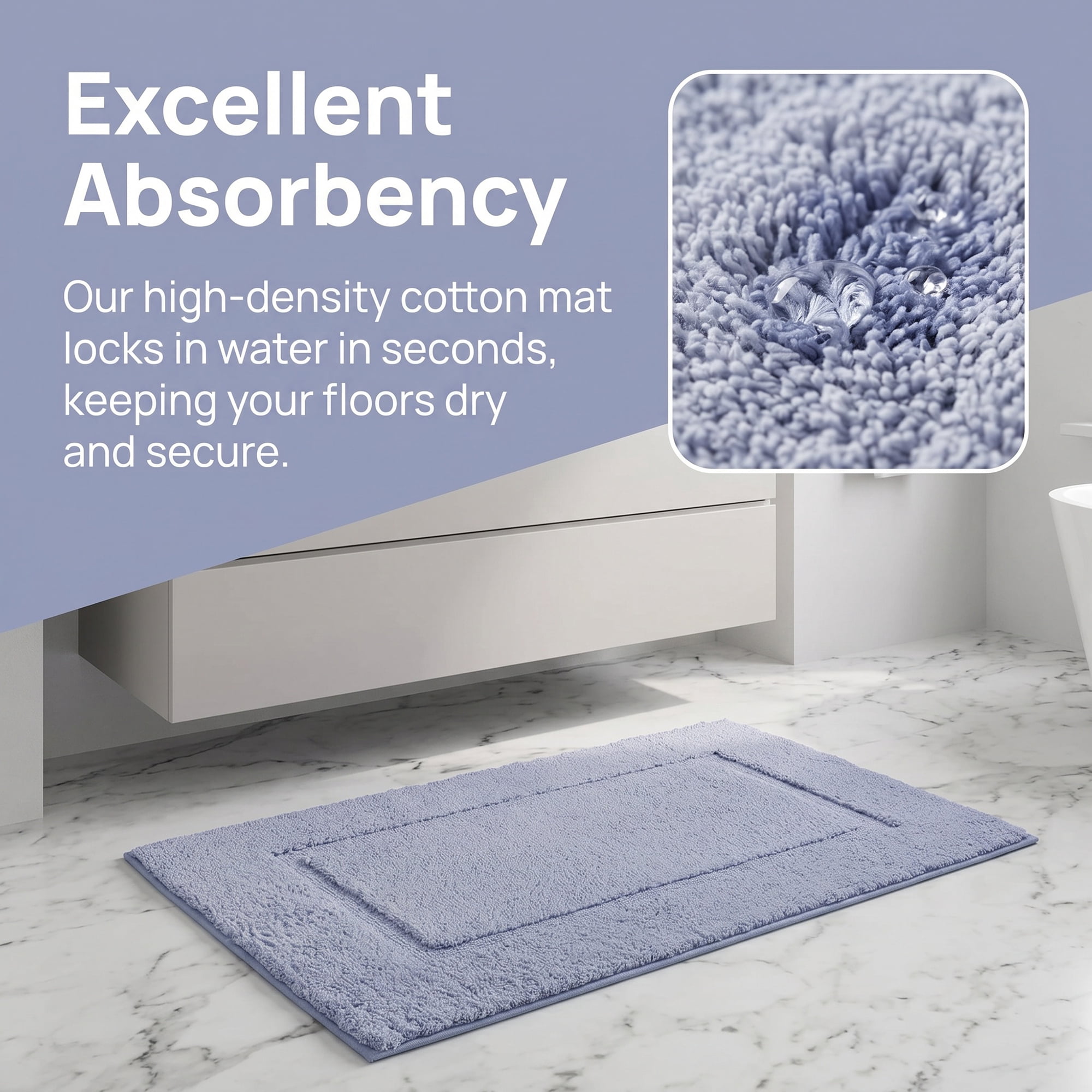 Unique Bargains Plush Absorbent Microfiber Bathroom Mat Non-Slip Rug Gray 24" x 16"