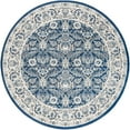 thumbnail image 3 of Madison Traditional 8' Round Dark Blue Polypropylene Indoor Area Rug, 3 of 7