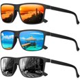thumbnail image 1 of Gafas de Sol Polarizadas QALLY para Hombre, Marco Rectangular Negro, 1 of 7