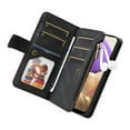 thumbnail image 3 of Zipper Wallet Case for Samsung Galaxy A32 5G Large Capacity Card Slots Holder Magnet Clasp Cover, Luxury PU Leather Anti-Shock Flip Folio Case with Kickstand Wrist Strap Handbag Protective Case,Black, 3 of 8