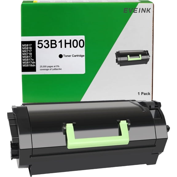 High Yield MS817 Toner 53B1H00 Black Toner Cartridge Compatible for Lexmark MS817 MS818 MX717 MX718 MS818dn MS817 MS817n MS817dn Printer