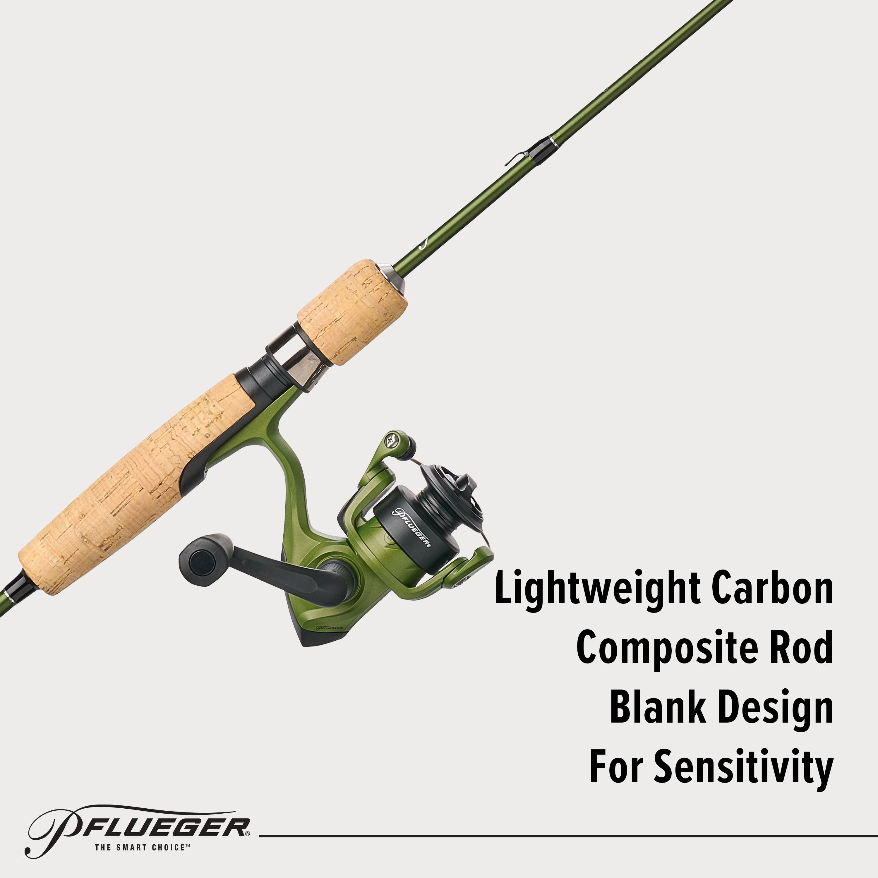 Pflueger Monarch Spinning Combo, 6' 2-pc Medium Light Fishing Rod, 30-Size Reel