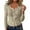 Beige, variant on Women's Slim V-Neck Knit Sweater With Button - Fall Winter Drop Shoulder Long Sleeve Solid Color Comfort Pullover Top For St Patricks Day,Size:S