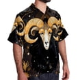 thumbnail image 2 of Aries Constellation Men's Casual Poplin Printed Button Down Short Sleeve Summer Beach Shirts - Unisex, 2 of 6